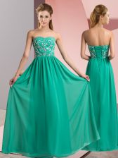  Turquoise Prom Party Dress Prom and Party with Beading Sweetheart Sleeveless Lace Up