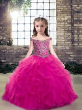 On Sale Sleeveless Beading and Ruffles Lace Up Pageant Dress Womens