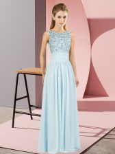 Hot Selling Scoop Sleeveless Chiffon Beading Backless