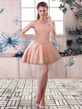  Sleeveless Beading Lace Up Prom Gown