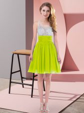  Sleeveless Side Zipper Mini Length Beading Vestidos de Damas