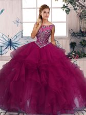Suitable Sleeveless Beading and Ruffles Zipper Quinceanera Dresses
