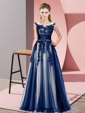 Low Price Navy Blue Court Dresses for Sweet 16 Wedding Party with Beading and Lace Scoop Sleeveless Zipper