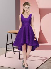 Unique Sleeveless Lace Zipper Quinceanera Court of Honor Dress
