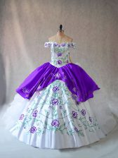 Hot Sale Sleeveless Lace Up Floor Length Embroidery and Ruffles Sweet 16 Quinceanera Dress