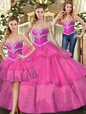 Elegant Floor Length Lilac 15th Birthday Dress Sweetheart Sleeveless Lace Up