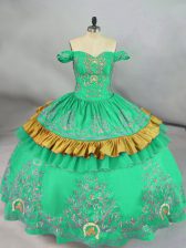  Sleeveless Embroidery Zipper Sweet 16 Quinceanera Dress