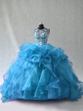 Smart Sleeveless Ruffles Side Zipper Quinceanera Gowns