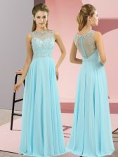  Sleeveless Zipper Floor Length Beading Prom Evening Gown