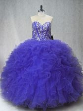  Ball Gowns Sweet 16 Quinceanera Dress Purple Sweetheart Tulle Sleeveless Floor Length Lace Up