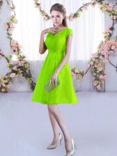 Attractive Cap Sleeves Lace Lace Up Quinceanera Dama Dress
