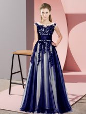  Floor Length Zipper Vestidos de Damas Purple for Wedding Party with Beading and Lace