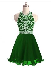 Best Selling Mini Length A-line Sleeveless Green Lace Up