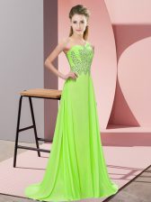 Dramatic Floor Length Empire Sleeveless Prom Party Dress Side Zipper