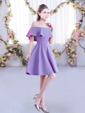 Super Chiffon Short Sleeves Mini Length Quinceanera Court of Honor Dress and Ruching