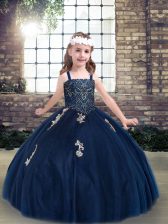  Sleeveless Appliques Lace Up Little Girls Pageant Gowns