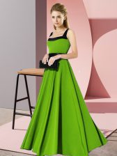 Fantastic Empire Square Sleeveless Chiffon Floor Length Zipper Belt Vestidos de Damas