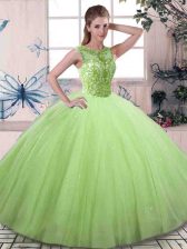 Romantic Sleeveless Beading Lace Up Quinceanera Dress