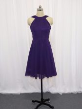  Sleeveless Backless Knee Length Ruching Dress for Prom