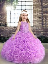  Sleeveless Lace Up Floor Length Beading Pageant Gowns For Girls