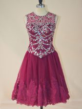 Stunning Tulle Sleeveless Mini Length and Beading and Lace
