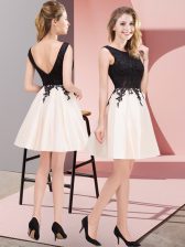 Clearance Champagne Scoop Zipper Lace Vestidos de Damas Sleeveless