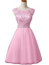 Most Popular Tulle Sleeveless Mini Length and Beading