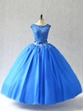 Edgy Sleeveless Lace Up Floor Length Beading and Appliques Quinceanera Dress