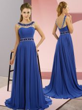 Elegant Sleeveless Brush Train Beading Zipper 