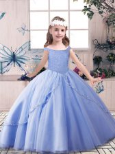 Sleeveless Beading Lace Up Kids Formal Wear