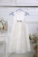 Shining Sleeveless Beading and Lace Zipper Flower Girl Dresses for Less
