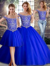  Sleeveless Brush Train Lace Up Beading Sweet 16 Dress