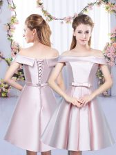  Satin Sleeveless Floor Length Damas Dress and Bowknot