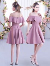 Colorful Short Sleeves Ruching Zipper Vestidos de Damas
