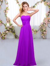 Ideal Purple Sweetheart Neckline Hand Made Flower Quinceanera Court of Honor Dress Sleeveless Lace Up