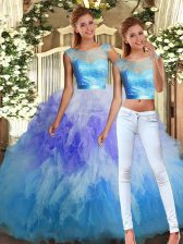 Gorgeous Floor Length Two Pieces Sleeveless Multi-color Quinceanera Dresses Backless