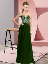 Smart Sweetheart Sleeveless Chiffon Prom Dresses Beading Lace Up