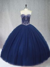 Customized Sleeveless Beading Lace Up Ball Gown Prom Dress