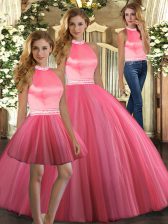 Sexy Sleeveless Backless Floor Length Beading Ball Gown Prom Dress
