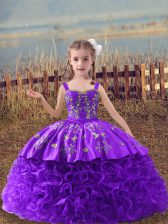  Ball Gowns Sleeveless Lavender Little Girls Pageant Dress Wholesale Sweep Train Lace Up