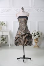 Delicate Mini Length Multi-color Prom Evening Gown Printed Sleeveless Pick Ups