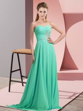  Sleeveless Lace Up Beading and Appliques Dress for Prom