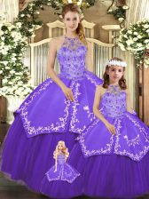 Chic Sleeveless Beading and Embroidery Lace Up Quinceanera Gowns
