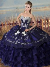 Flare Purple Sleeveless Organza Lace Up Quinceanera Gown for Sweet 16 and Quinceanera