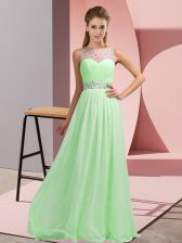  Chiffon Scoop Sleeveless Backless Beading Prom Dress in 