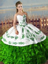  Floor Length Ball Gowns Sleeveless Green Quinceanera Dress Lace Up