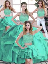 Modest Sleeveless Beading and Ruffles Zipper Sweet 16 Dresses
