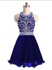 Chiffon Sleeveless Mini Length Prom Gown and Beading