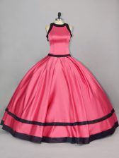  Floor Length Red Quinceanera Gowns Satin Sleeveless Ruching