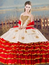 Dazzling Sleeveless Lace Up Floor Length Beading and Ruffled Layers Vestidos de Quinceanera